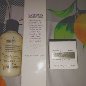 New beauty lot. Needs to go. Nassif cleanser and korres, philosophy 80 value